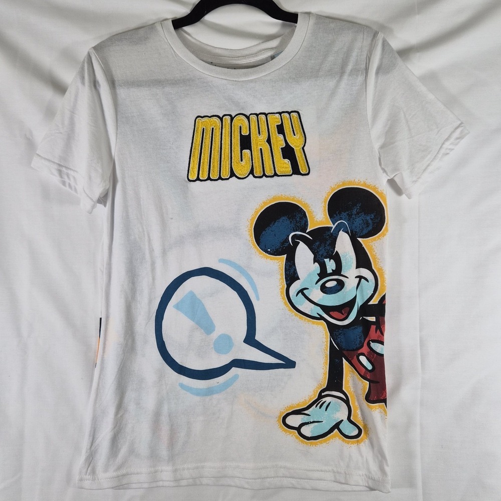 Disney Mickey Mouse T Shirt Youth XL 18/20 White Graphic Mickey & Friends Unisex